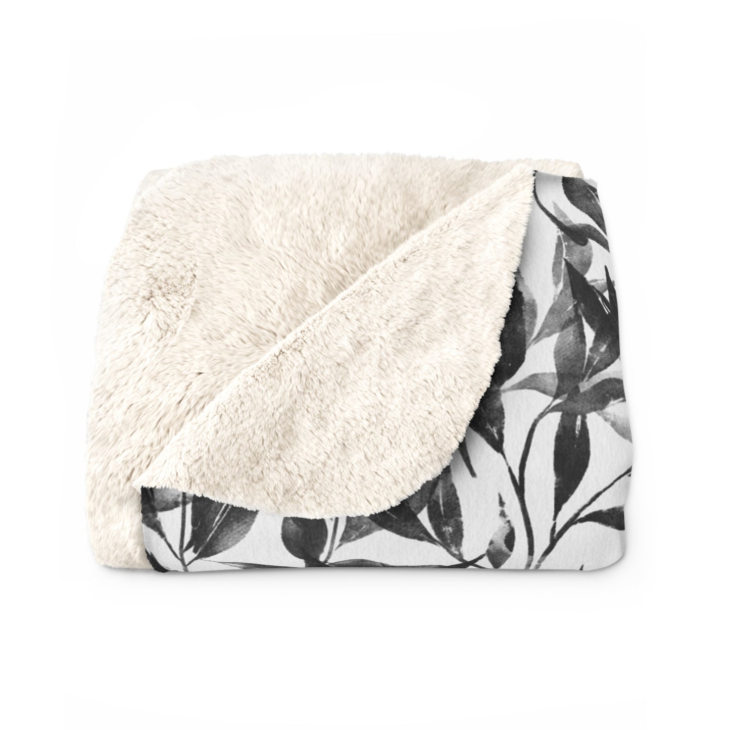 Black Watercolor 7 - Sherpa Fleece Blanket