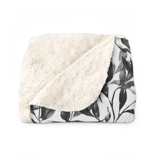 Black Watercolor 7 - Sherpa Fleece Blanket