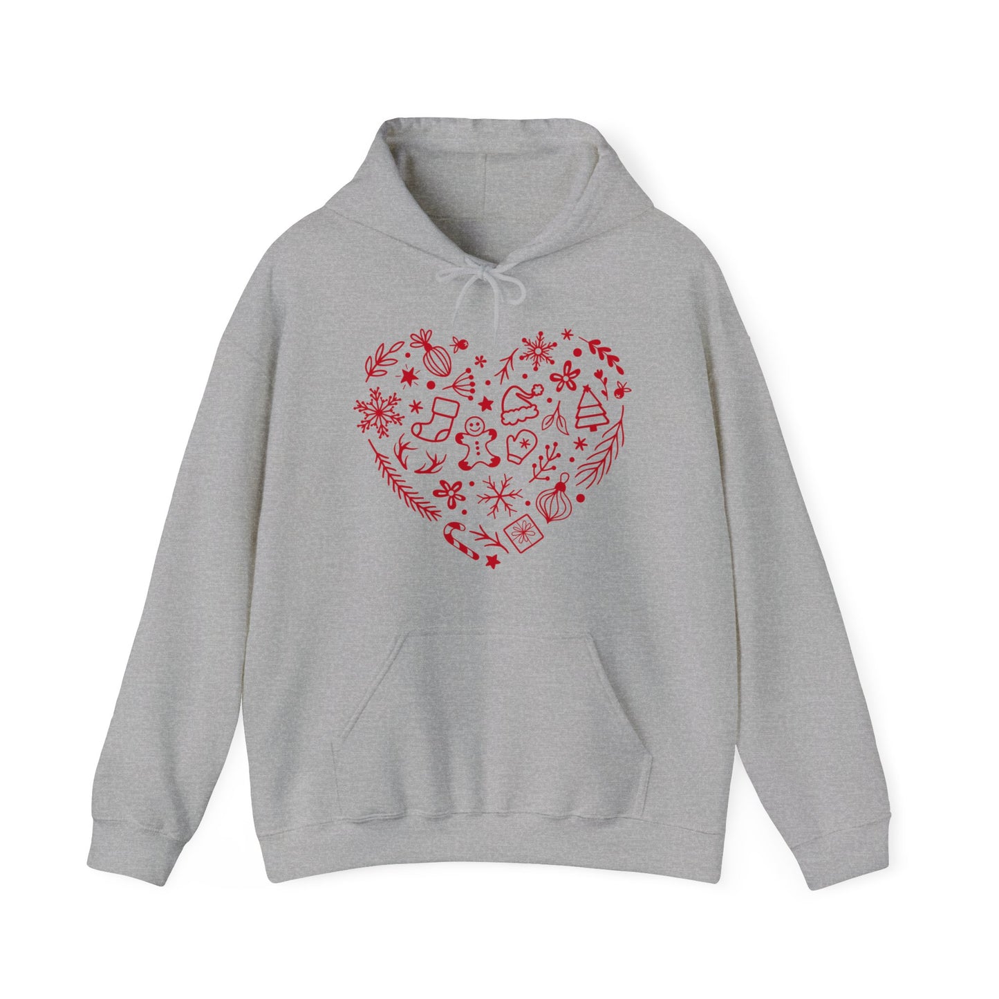 Christmas Doodles Heart - Funny Christmas - Unisex Heavy Blend™ Hooded Sweatshirt