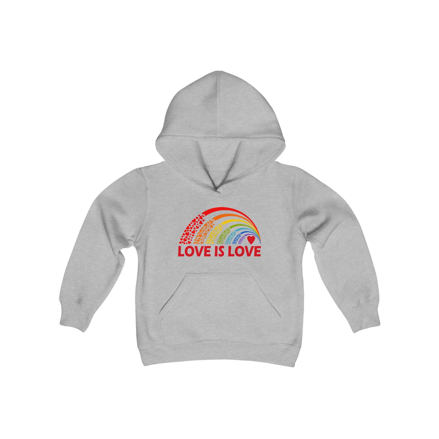 Love is Love - Rainbow - PRIDE - LGBTQ Ally - Self Love - Self Acceptance - Love Equality - Youth Heavy Blend Hooded Sweatshirt