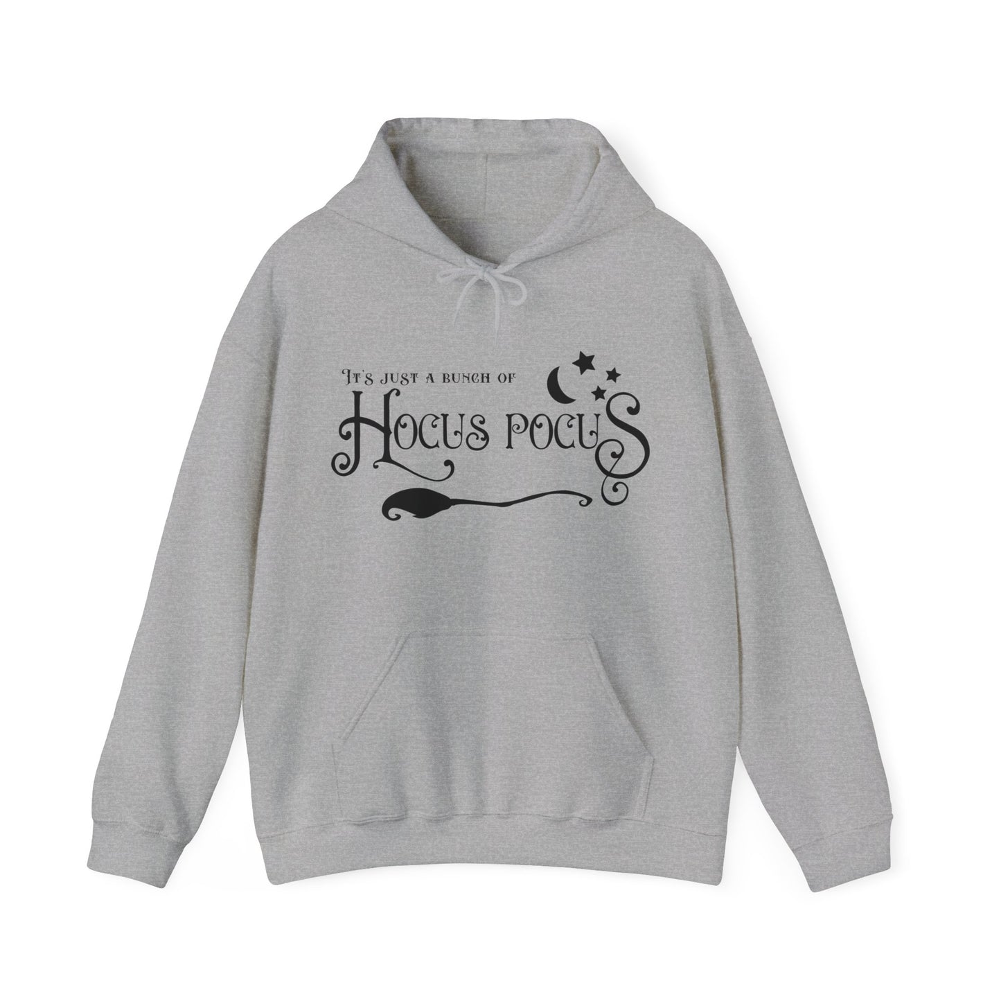 Halloween - It's Just a Bunch of Hocus Pocus - Witch - Broom - Stars - Moon - Unisex Heavy Blend™ Hooded Sweatshirt