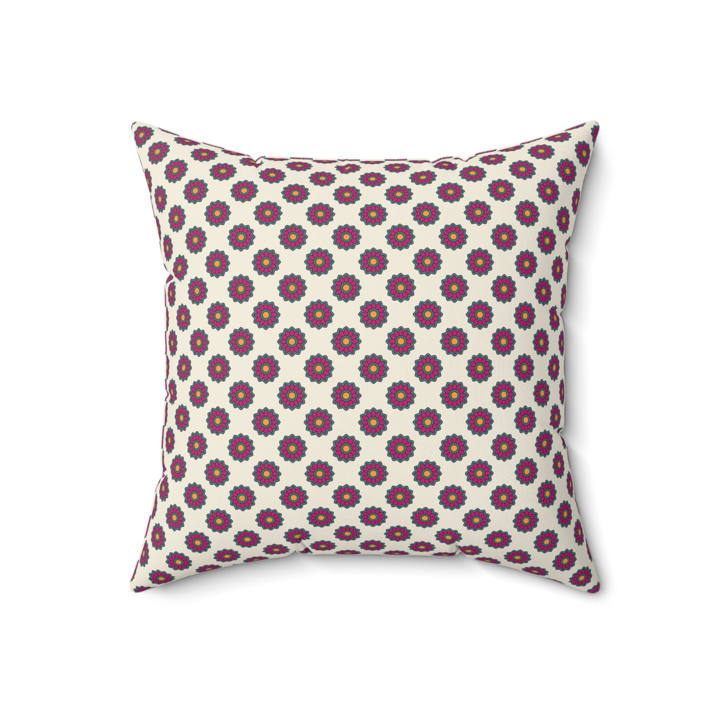 Boho Mandala Pattern 3 - Faux Suede Square Pillow