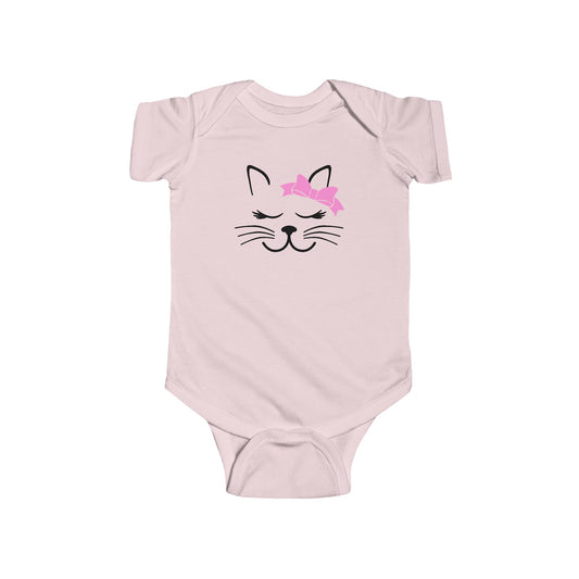 Cat Outline with Bow - Infant Fine Jersey Bodysuit