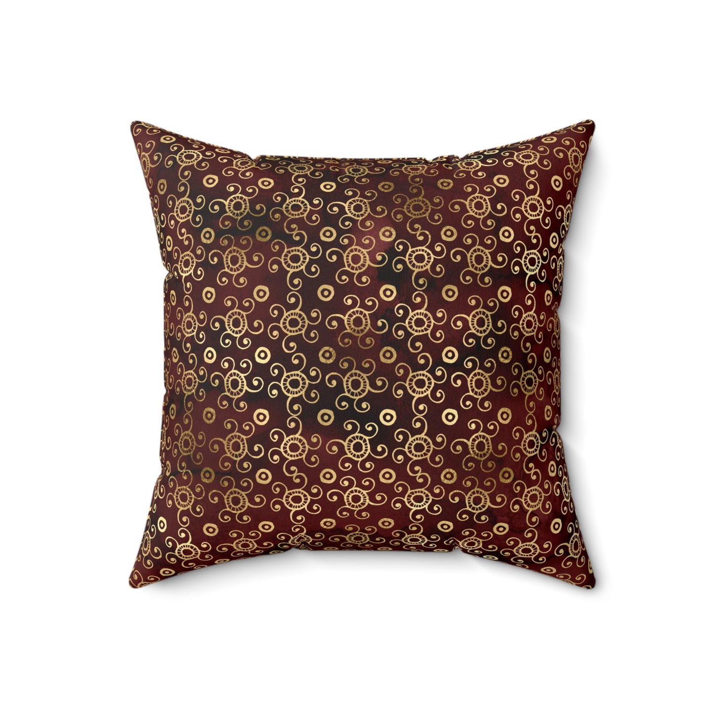 Scarlett and Gold Boho Pattern 1 - Faux Suede Square Pillow