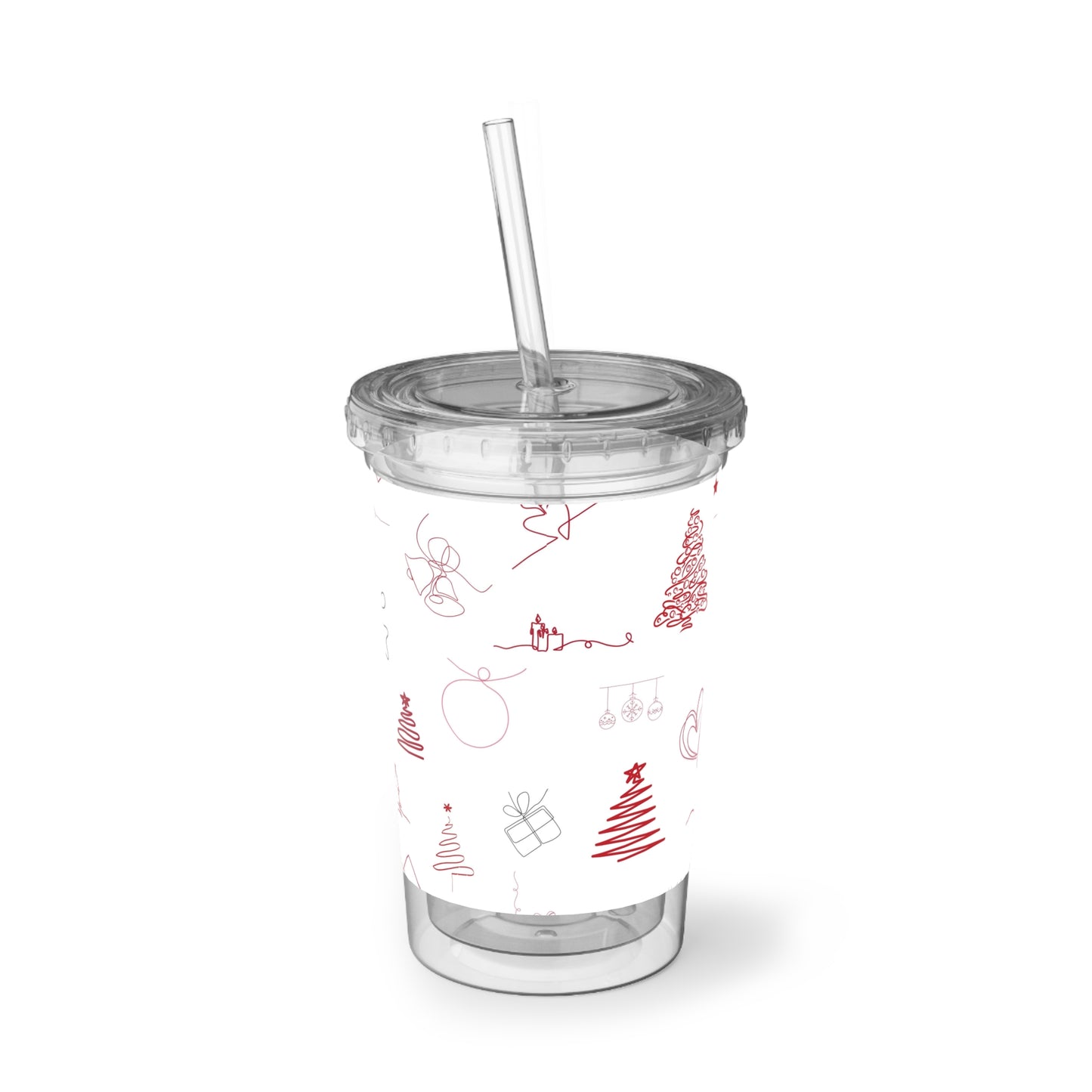 Amazing Hand Drawn Christmas - Multicolor - Clear - Suave Acrylic Cup - 16oz