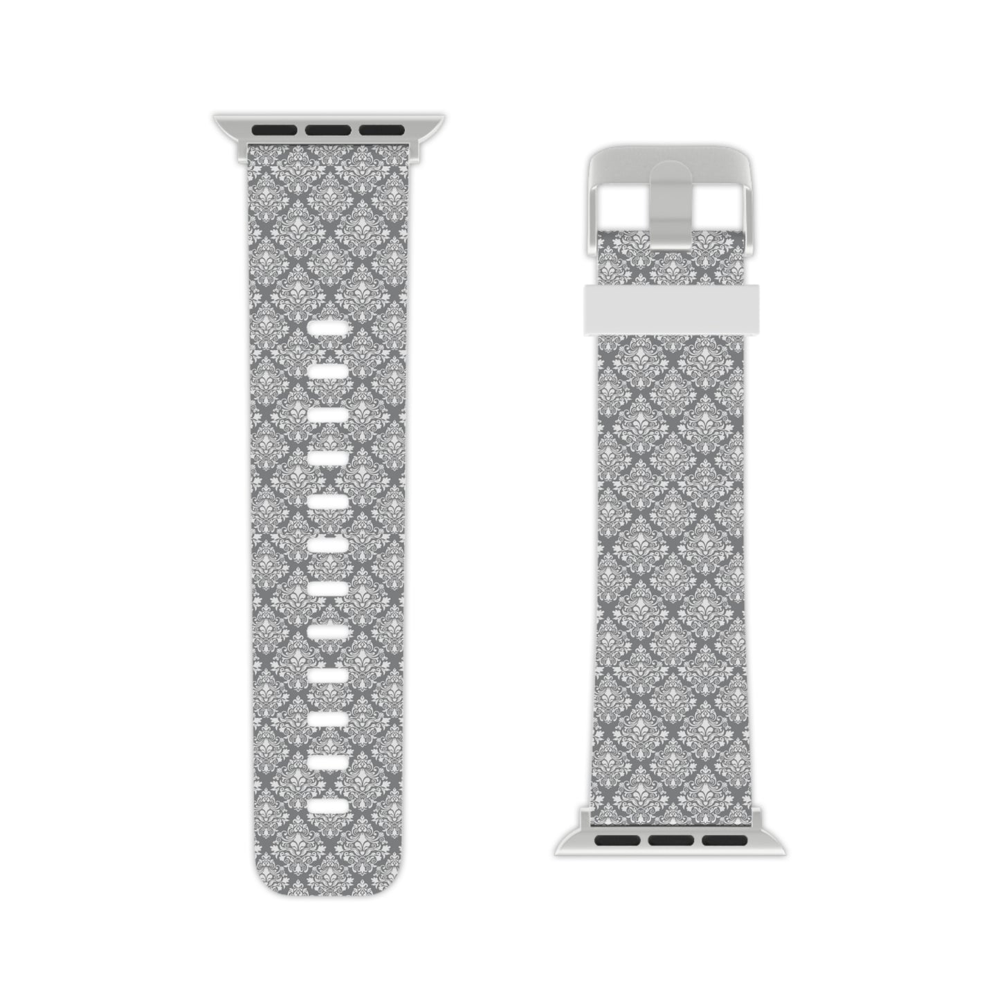 Grey and White Damask - Watch Band for Apple Watch