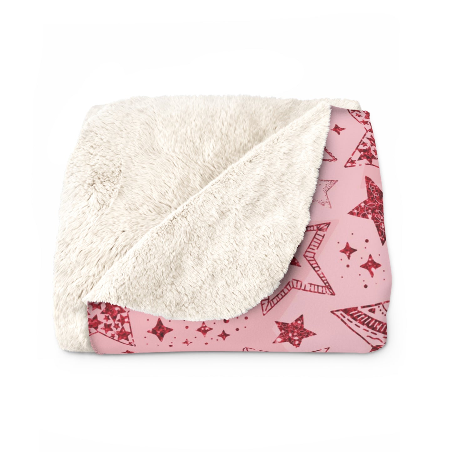 Beautiful, Cozy, Soft - Amazing Family Rules - Vintage Sign - Red Stars - Sherpa Fleece Blanket