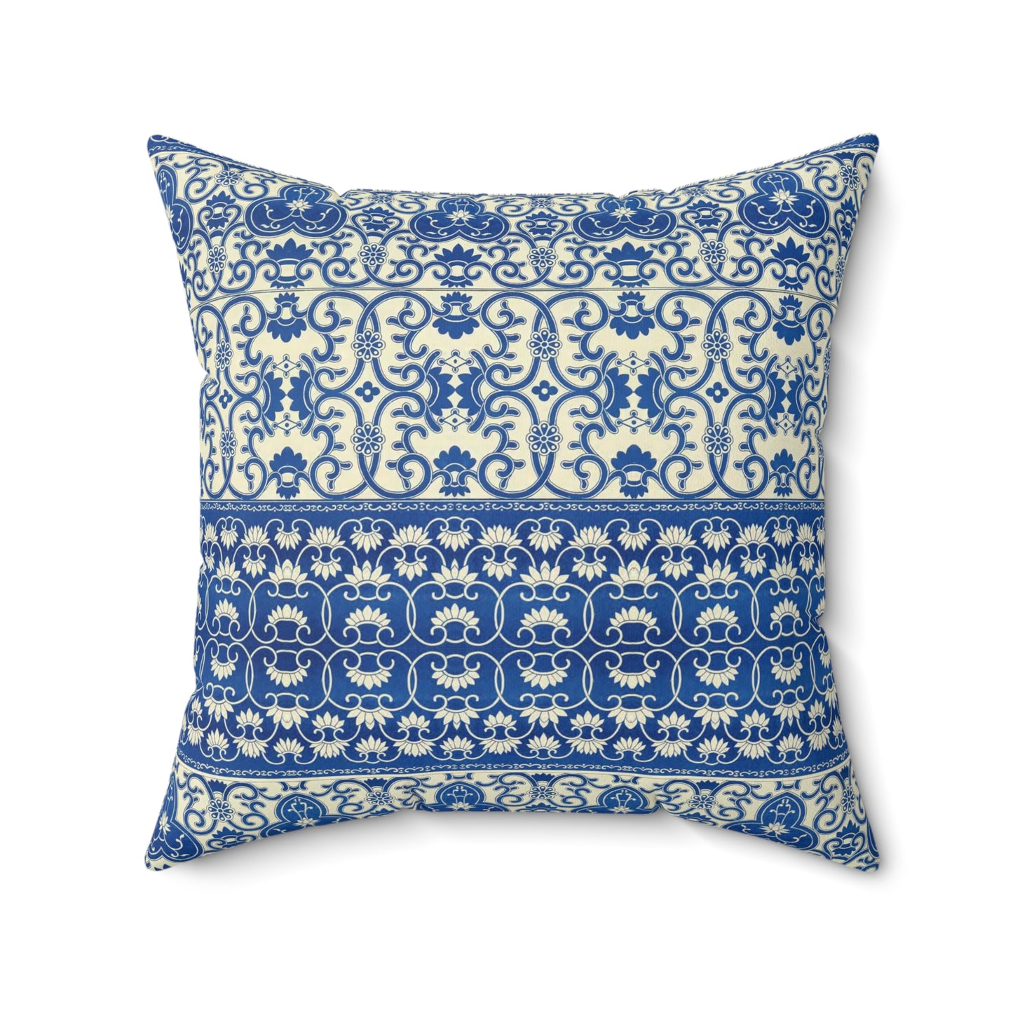 Blue Boho Pattern 10 - Faux Suede Square Pillow