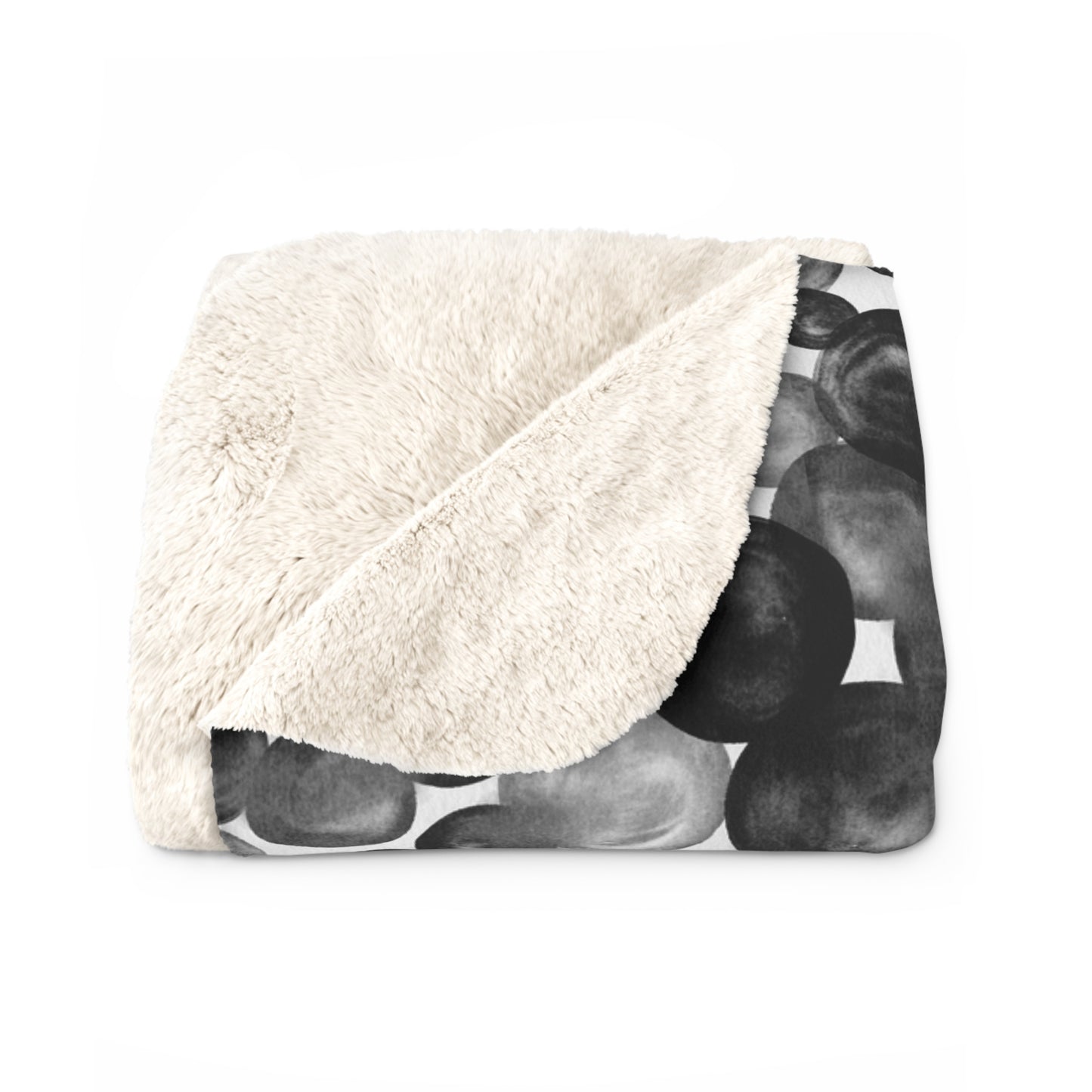 Black Watercolor 9 - Sherpa Fleece Blanket