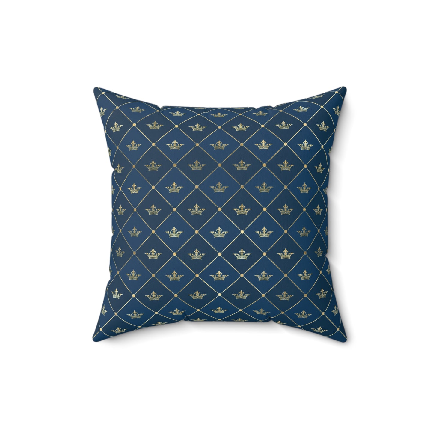 Blue and Gold Paris Pattern 19 - Faux Suede Square Pillow