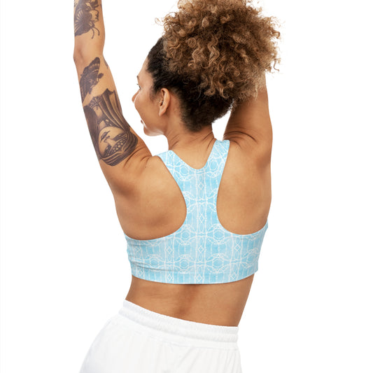 Light Blue Batik - Seamless Sports Bra