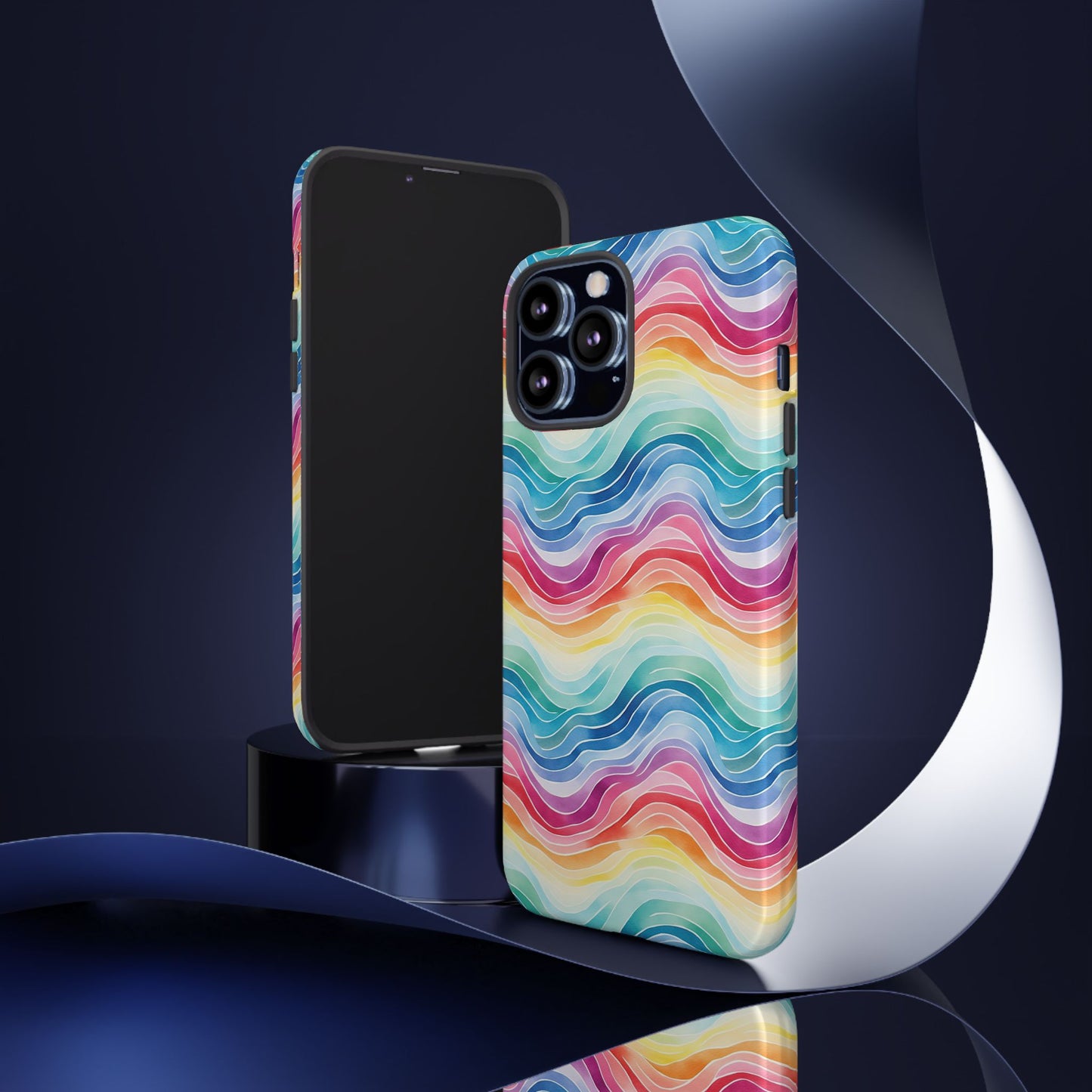iPhone 13, 1Phone 13 Mini, iPhone 13 Pro, iPhone 13 Pro Max - Rainbow Wave - Tough Phone Cases