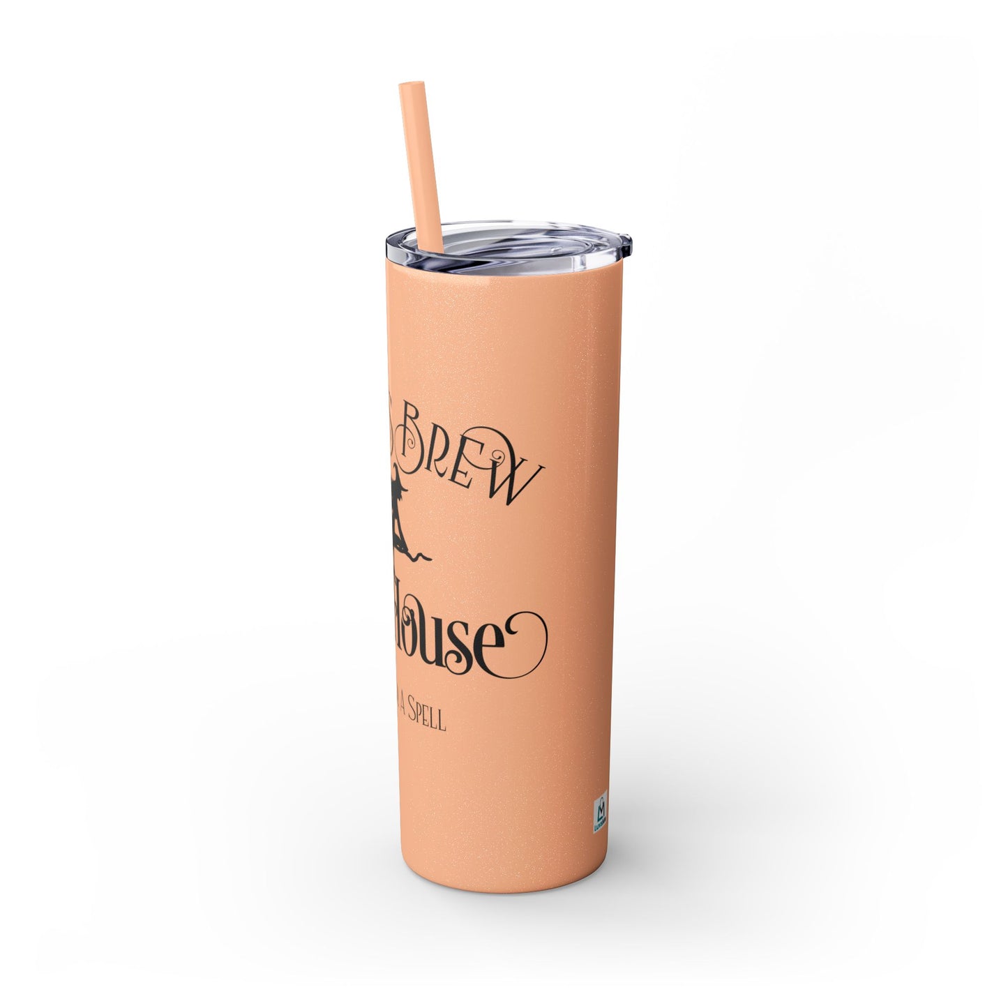 Halloween - Witches Brew - Coffee House - Vintage - Skinny Tumbler with Straw, 20oz - Stainless Steel