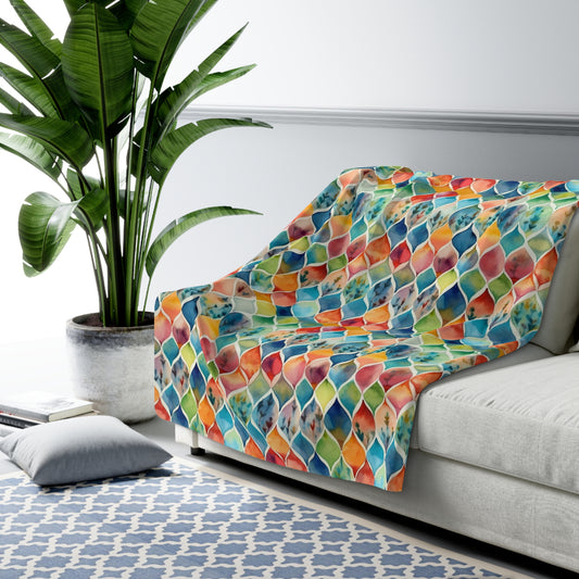 Beautiful, Cozy, Soft - Amazing Watercolor Multi 4 - Sherpa Fleece Blanket