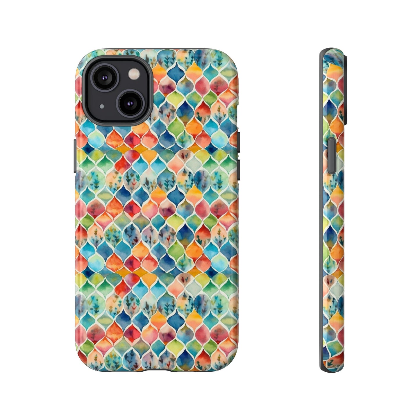 iPhone 14, 1Phone 14 Pro, iPhone 14 Plus, iPhone 14 Pro Max - Watercolor Diamonds - Tough Phone Cases