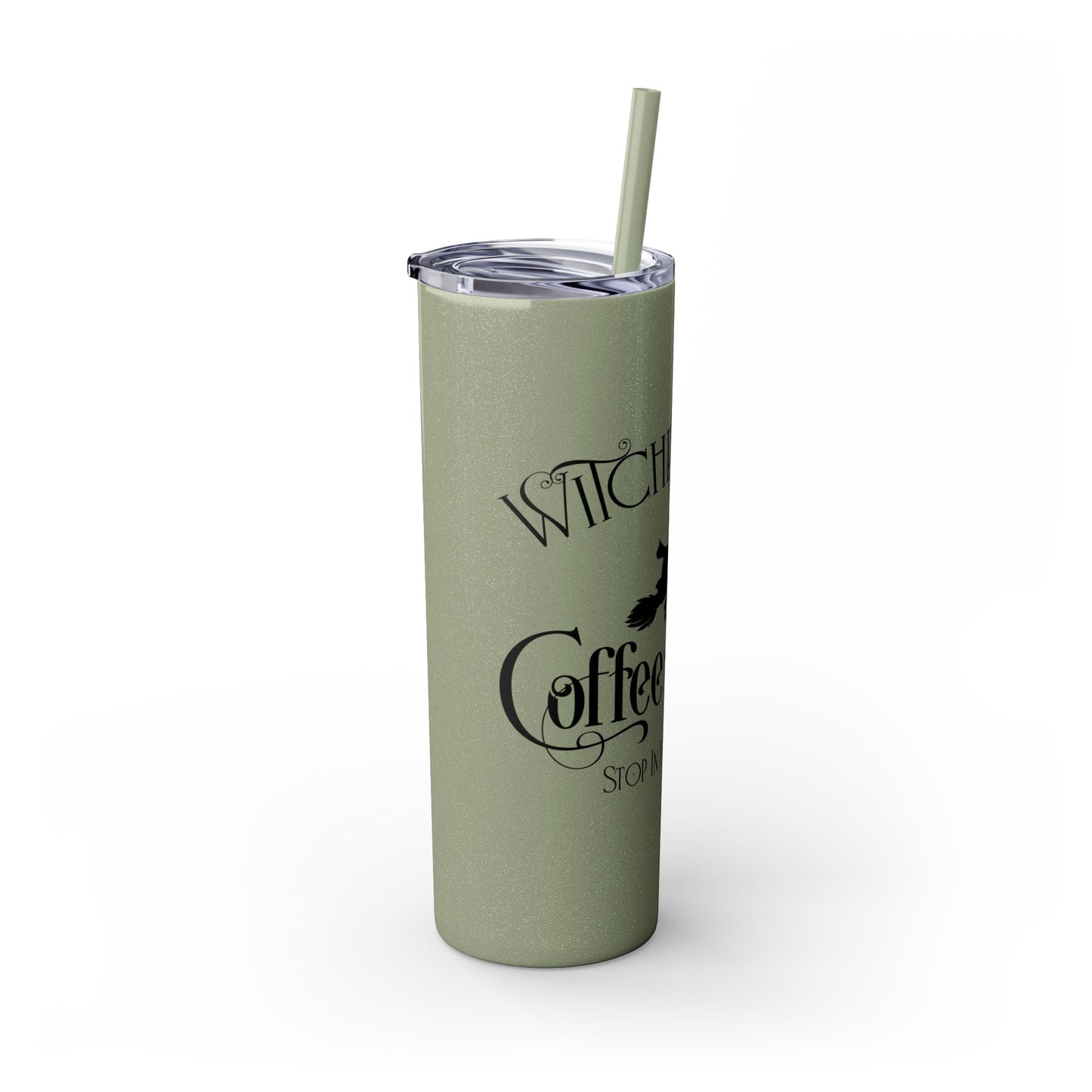 Halloween - Witches Brew - Coffee House - Vintage - Skinny Tumbler with Straw, 20oz - Stainless Steel