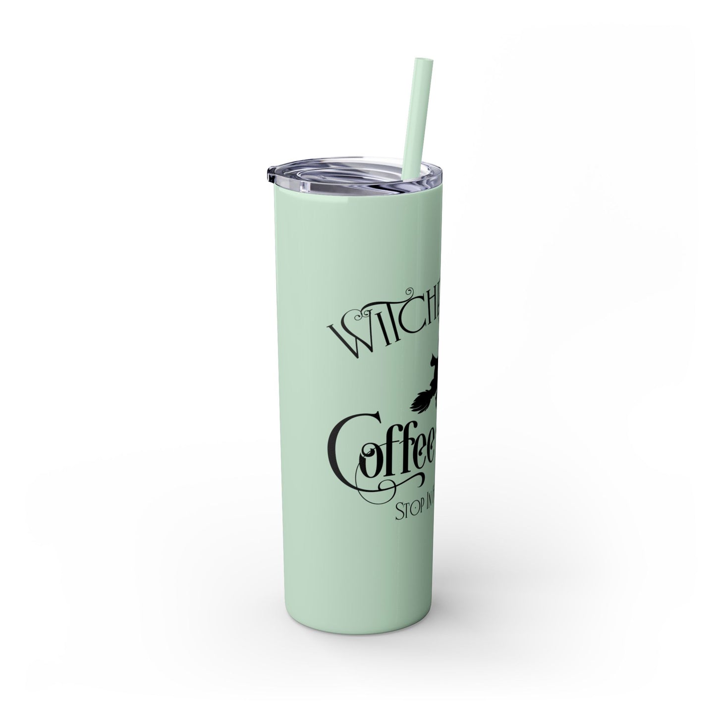 Halloween - Witches Brew - Coffee House - Vintage - Skinny Tumbler with Straw, 20oz - Stainless Steel