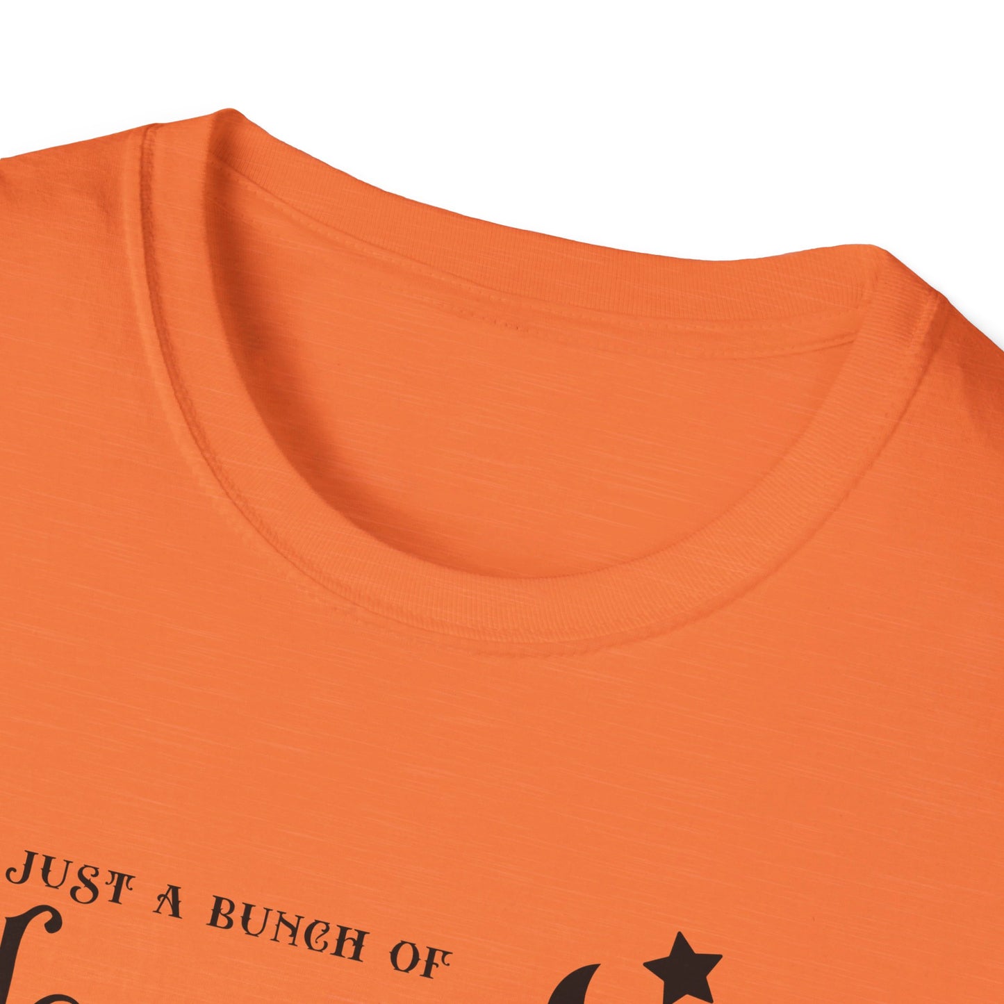 Halloween - It's Just a Bunch of Hocus Pocus - Witch - Broom - Stars - Moon - Unisex Softstyle T-Shirt