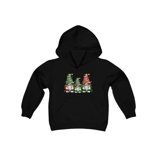 Christmas Gnome Family - Christmas Lights - Funny Christmas - Fun Winter - Cute Winter Words - Youth Heavy Blend Hooded Sweatshirt