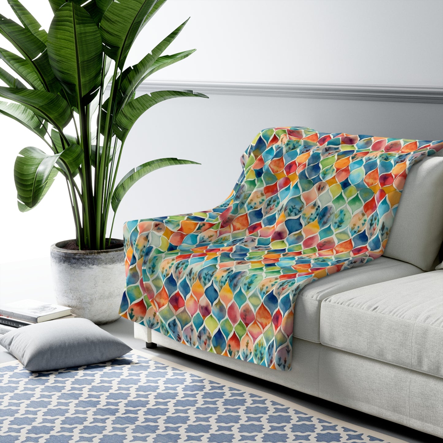 Beautiful, Cozy, Soft - Amazing Watercolor Multi 4 - Sherpa Fleece Blanket