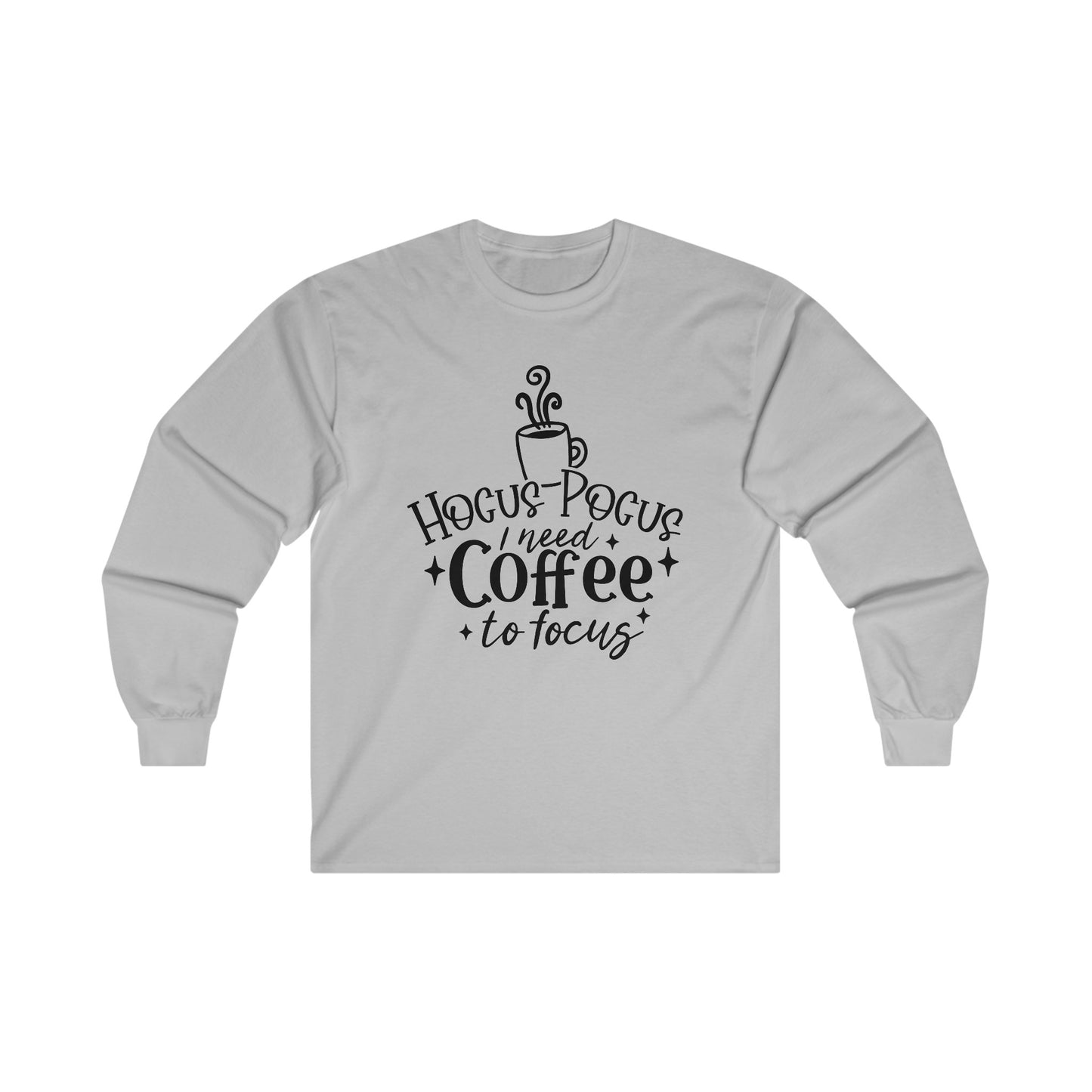 Halloween - Hocus Pocus I Need Coffee to Focus - Ultra Cotton Long Sleeve Tee