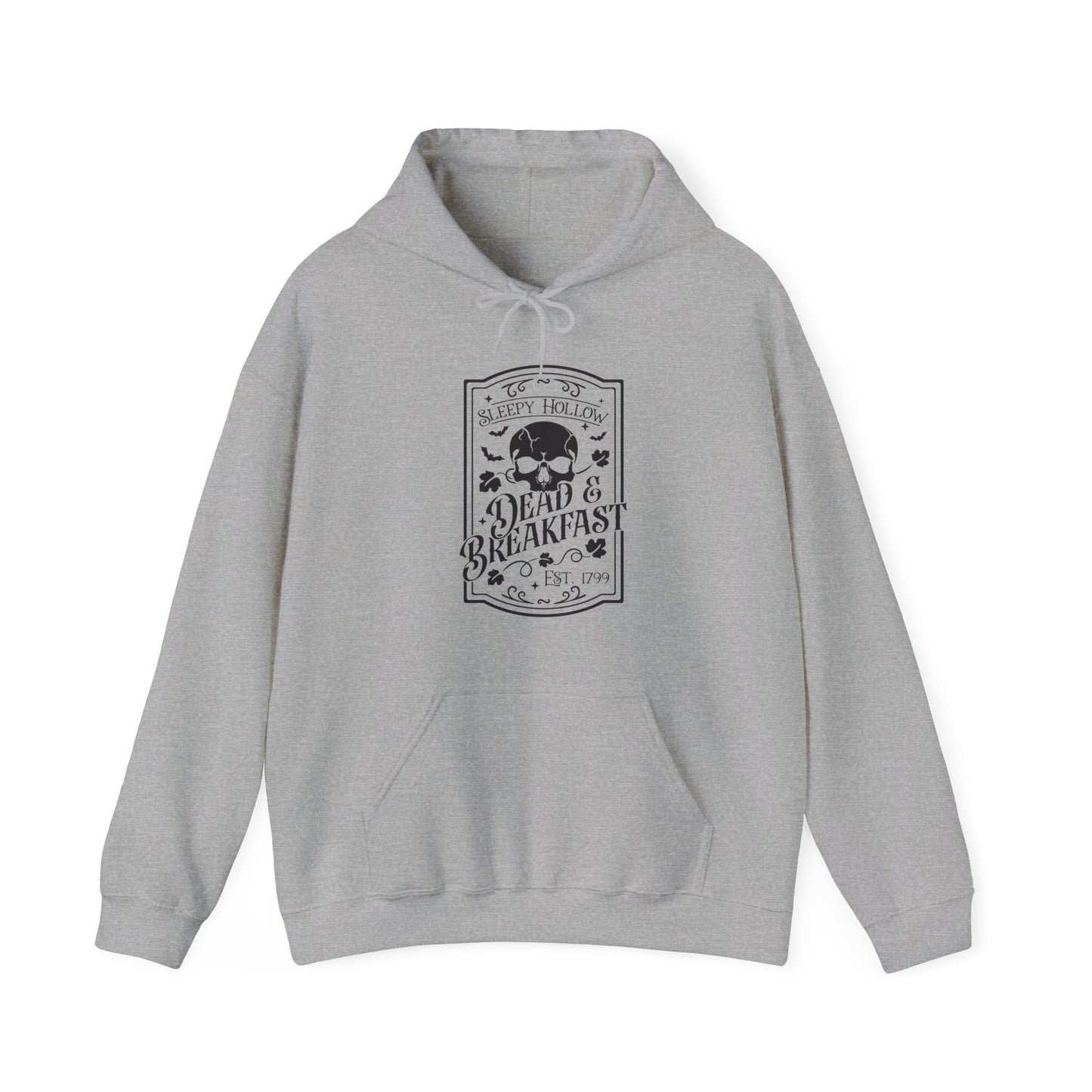Halloween - Sleepy Hollow Dead & Breakfast Est 1799 - Skull - Trick or Treat - Vintage - Unisex Heavy Blend™ Hooded Sweatshirt