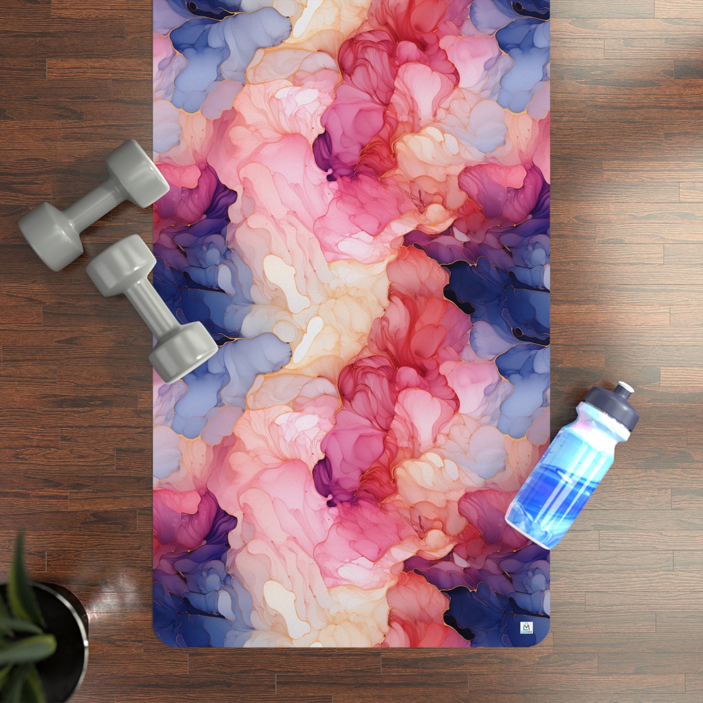 Beautiful Multi Watercolor 6 - Rubber Yoga Mat