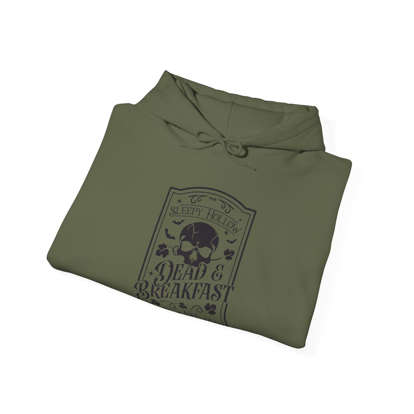 Halloween - Sleepy Hollow Dead & Breakfast Est 1799 - Skull - Trick or Treat - Vintage - Unisex Heavy Blend™ Hooded Sweatshirt