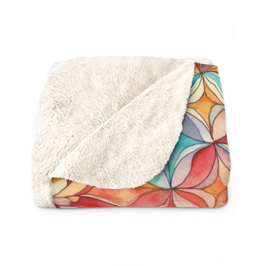 Beautiful, Cozy, Soft - Amazing Watercolor Multi 6 - Sherpa Fleece Blanket