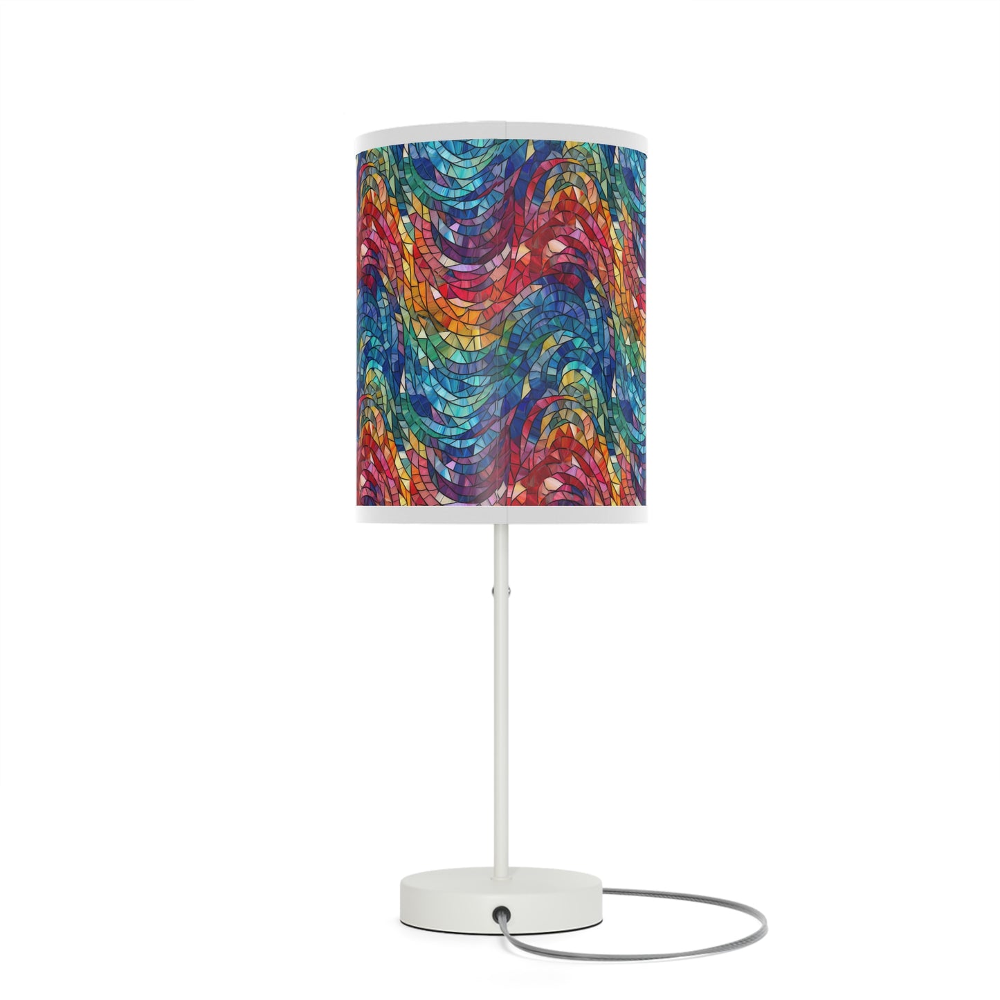 Beautiful and Vibrant - Gemstone Swirl Mosaic 17 - Lamp on a Stand, US|CA plug