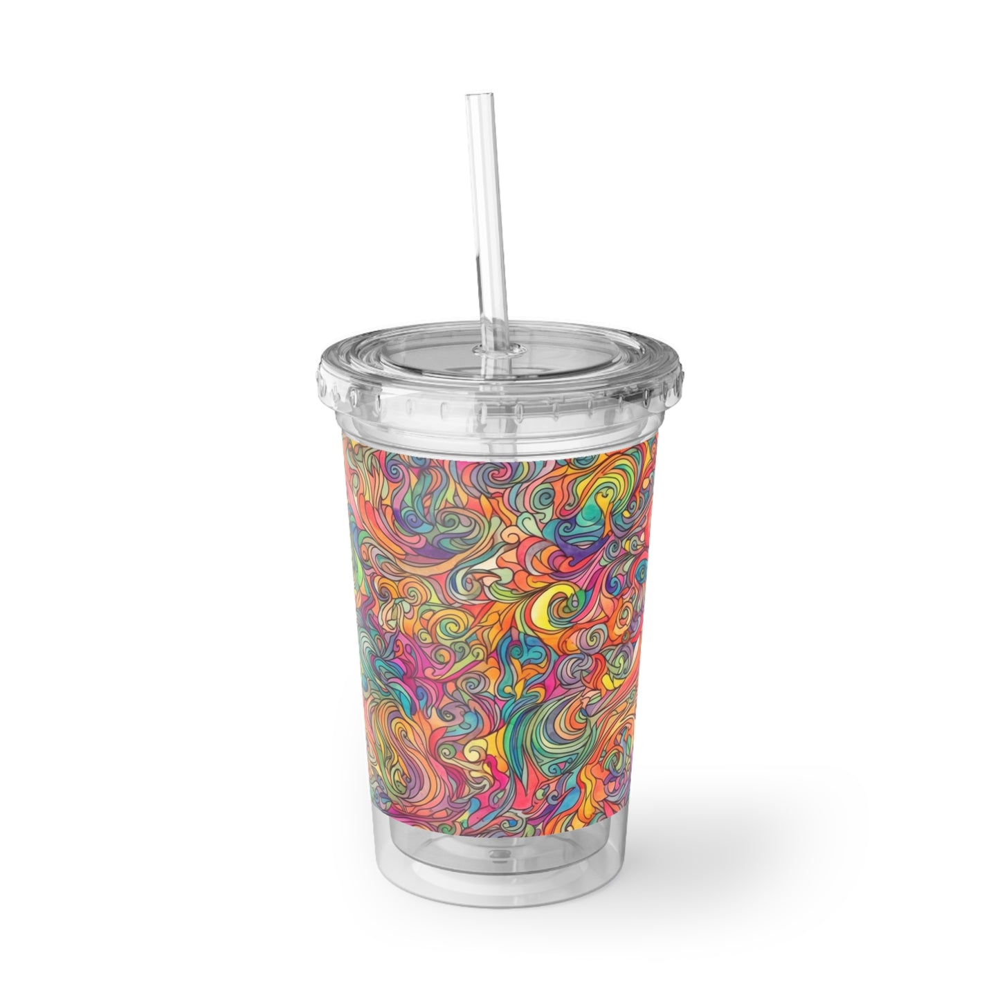 Amazing Watercolor PSY12 - Multicolor - Clear - Suave Acrylic Cup - 16oz