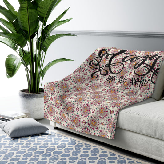 Beautiful, Cozy, Soft - Amazing - Multicolor Boho Mandala 9 - get cozy and stay awhile - Sherpa Fleece Blanket