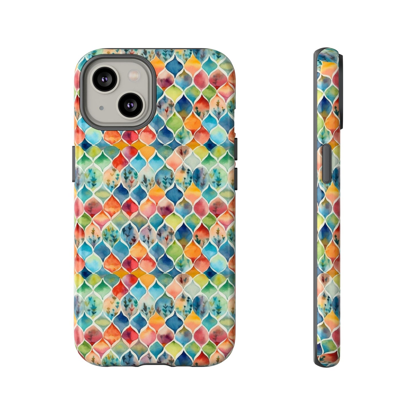 iPhone 14, 1Phone 14 Pro, iPhone 14 Plus, iPhone 14 Pro Max - Watercolor Diamonds - Tough Phone Cases