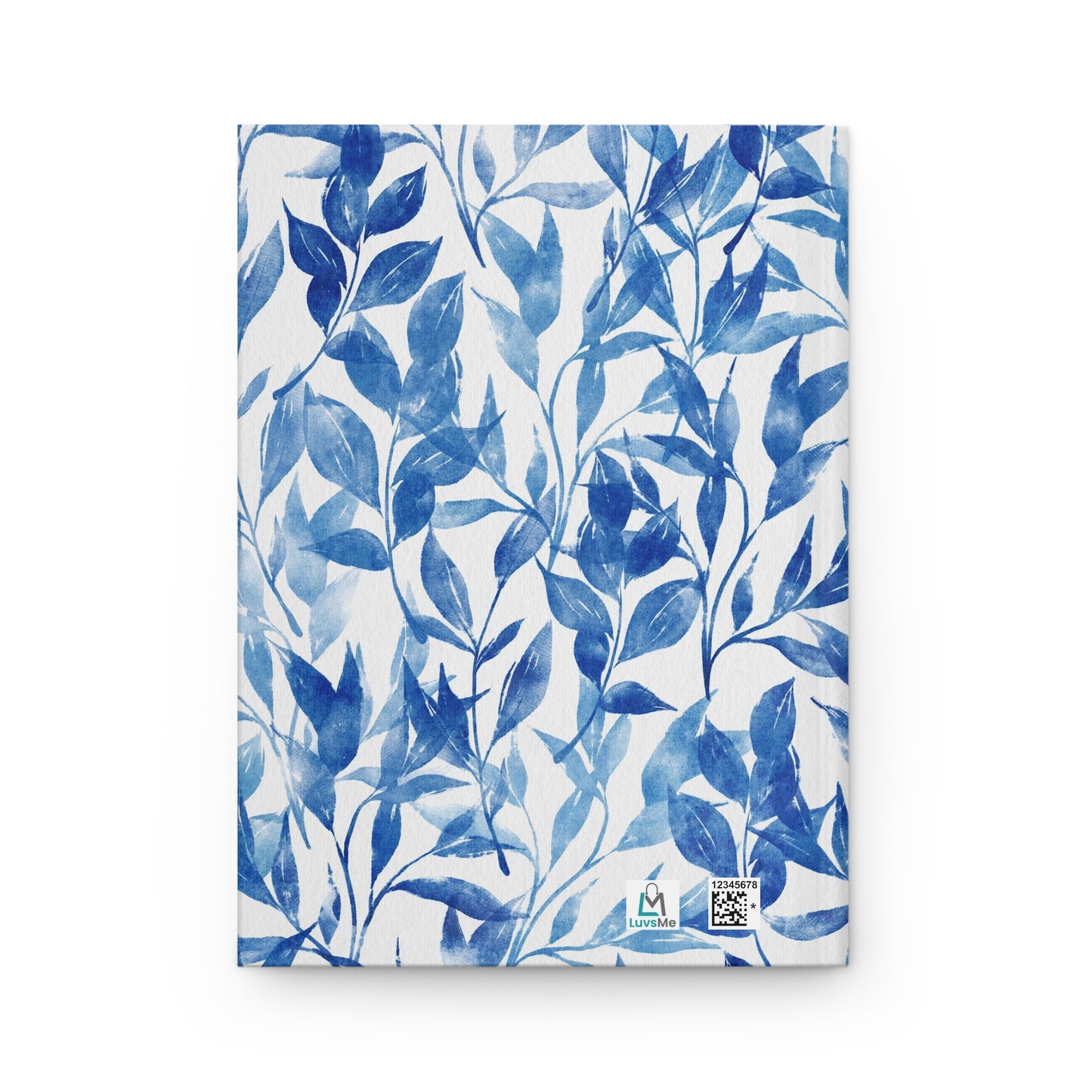 Blue Watercolor Leaves - Hardcover Journal Matte