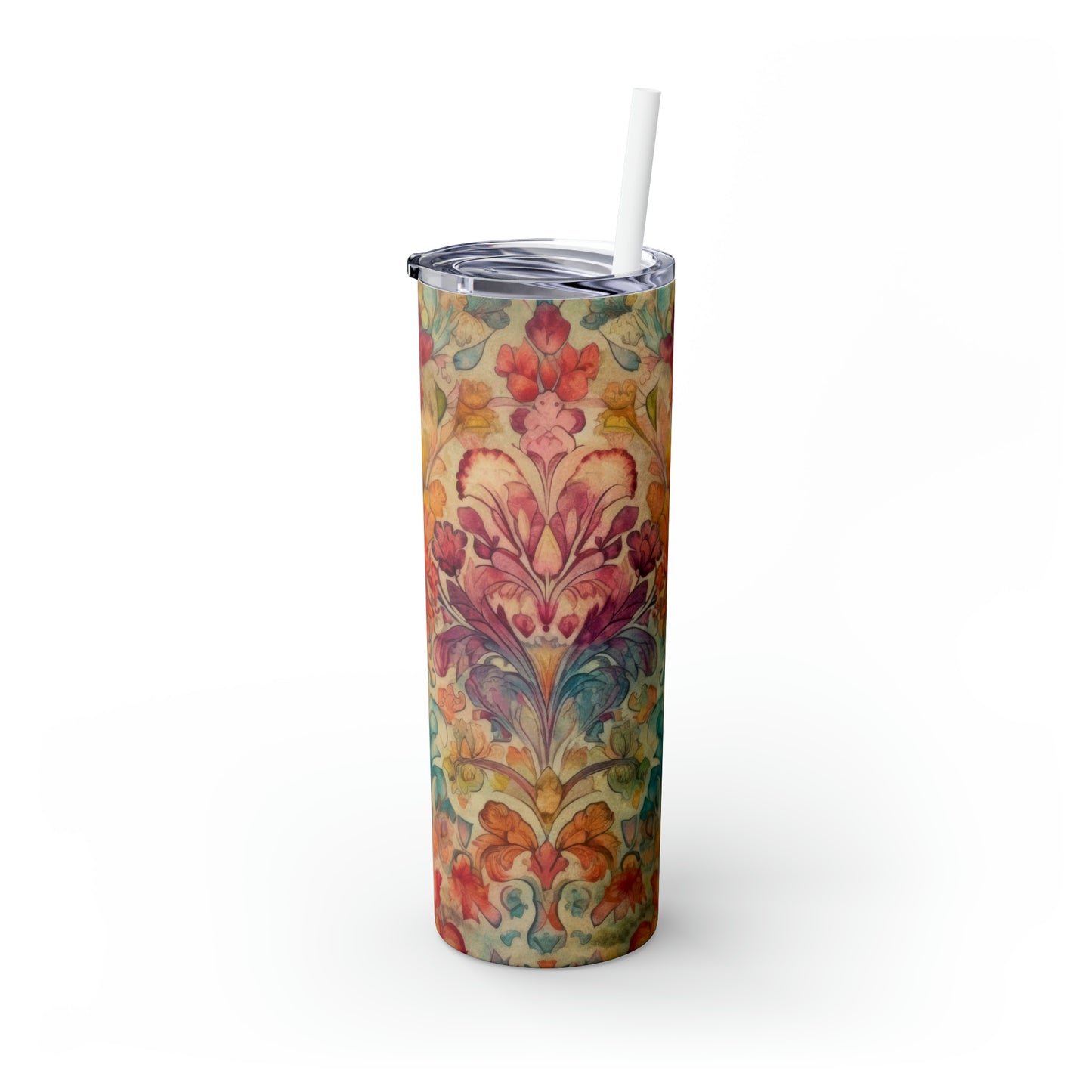Tapestry Designs 1.1 - Multicolor - Skinny Tumbler with Straw, 20oz - Stainless Steel