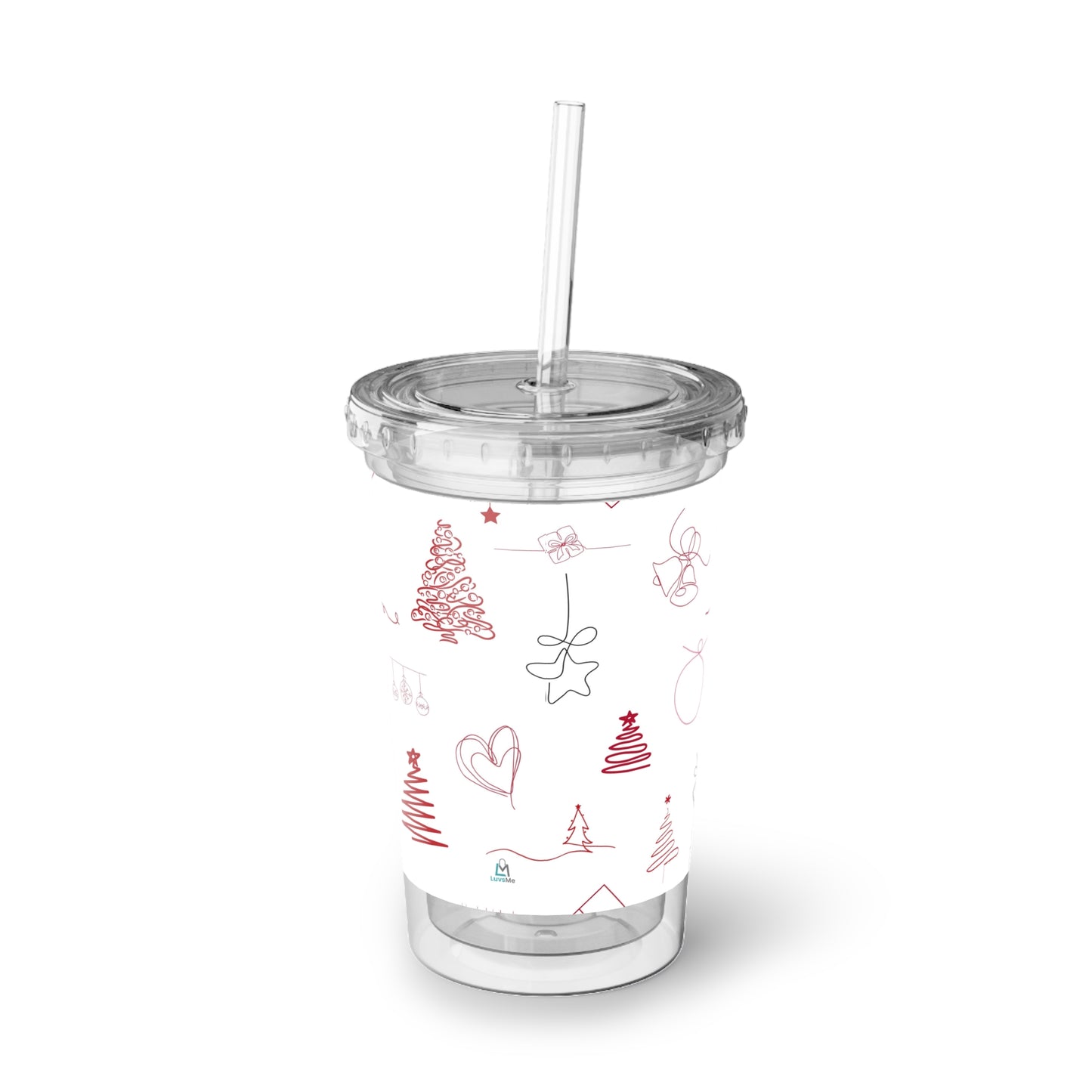 Amazing Hand Drawn Christmas - Multicolor - Clear - Suave Acrylic Cup - 16oz