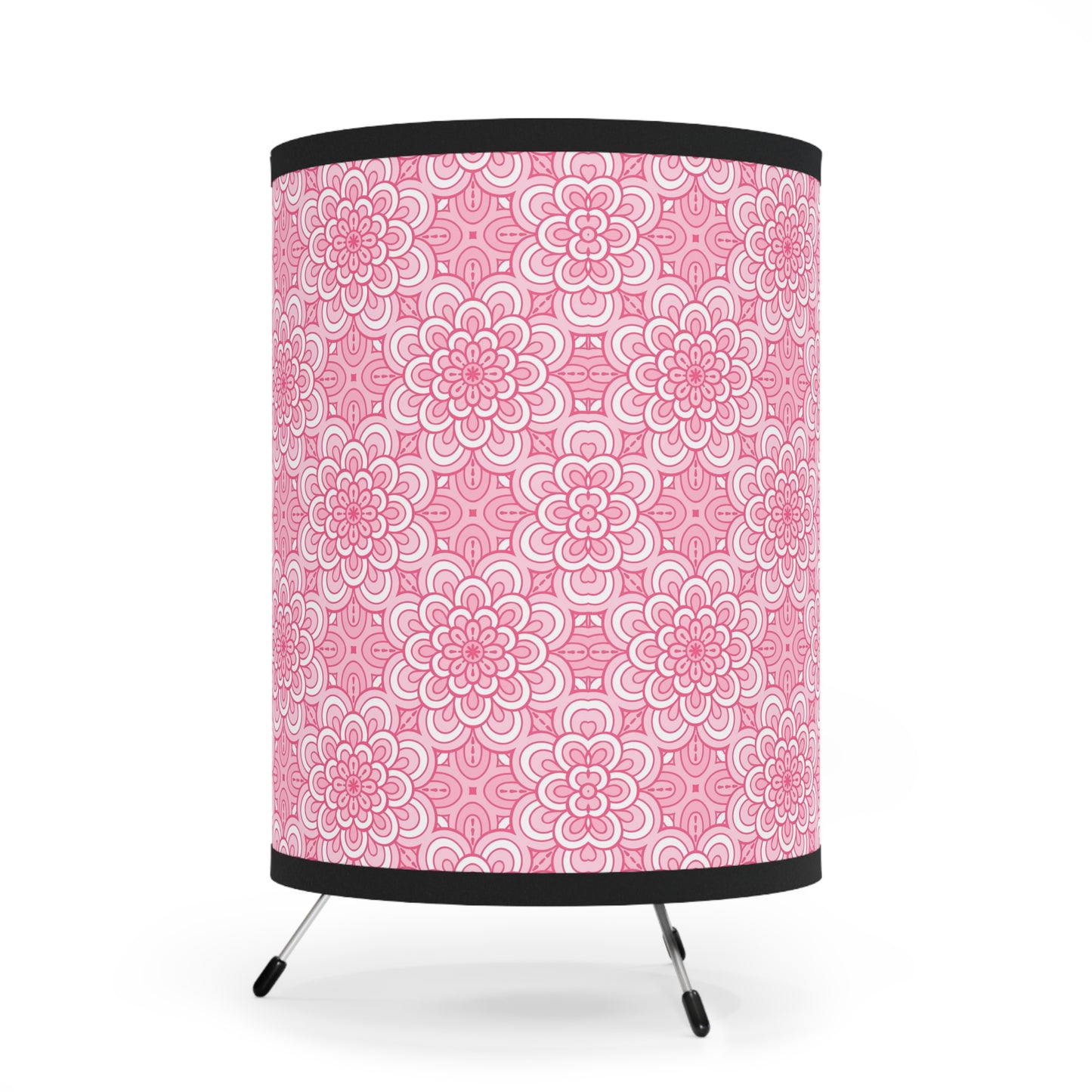 Pink Mandalas - Tripod Lamp with High-Res Printed Shade, US\CA plug