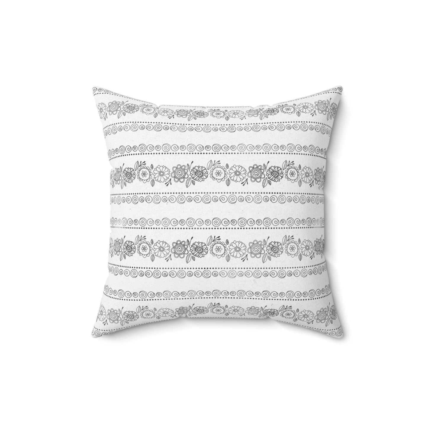 Black and White Pattern 17 - Faux Suede Square Pillow