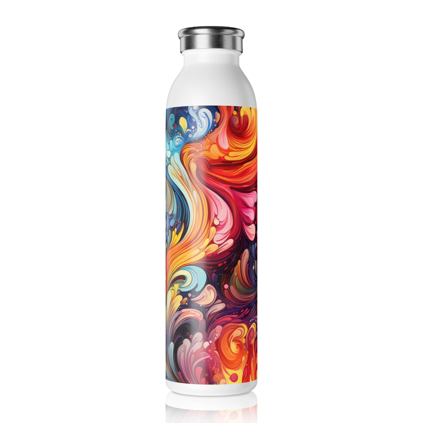 Rainbow Paisley 1.7 - Slim Water Bottle - Stainless Steel - 20oz