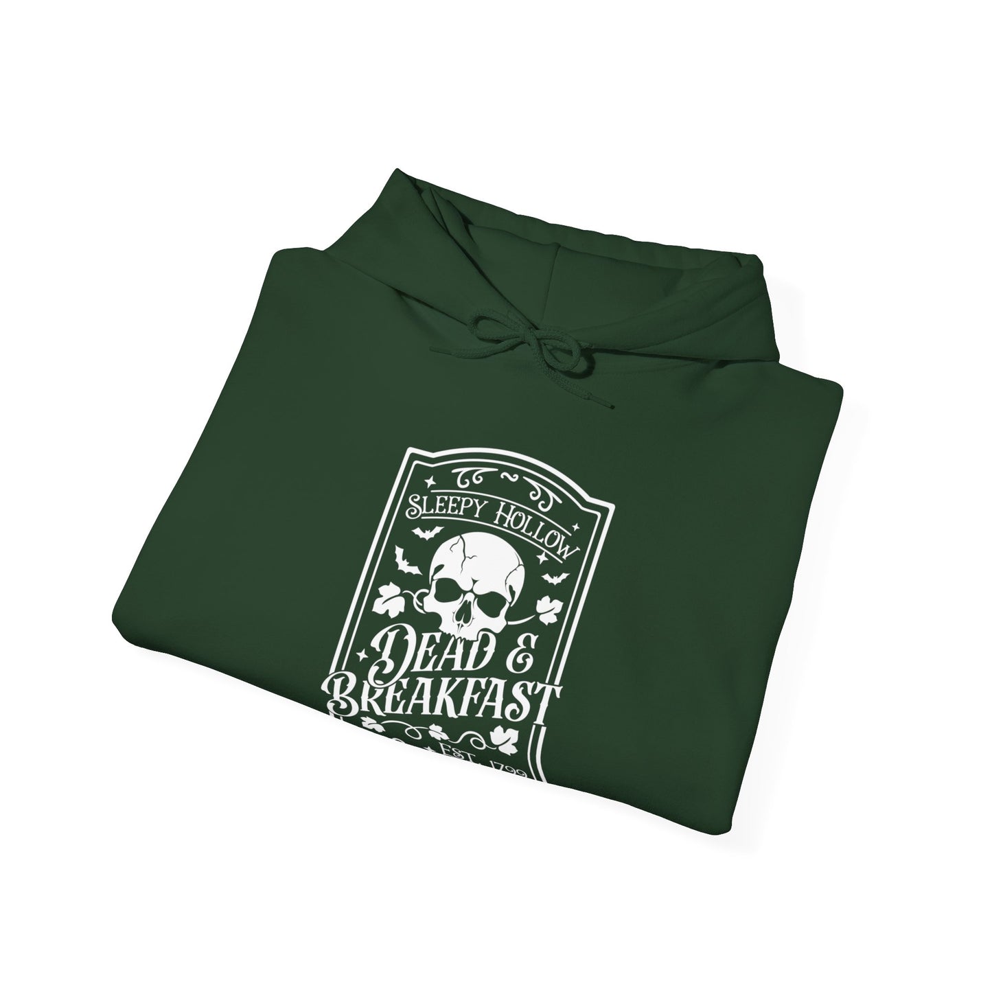 Halloween - Sleepy Hollow Dead & Breakfast Est 1799 - Skull - Trick or Treat - Vintage - Unisex Heavy Blend™ Hooded Sweatshirt