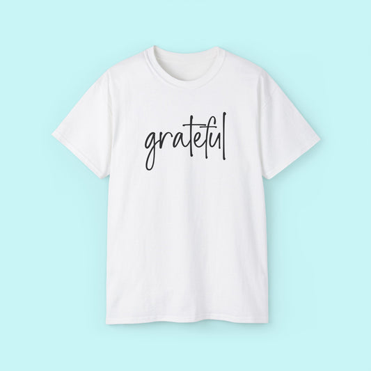 “Grateful” Empowerment Tee - Strength & Mental Health Awareness Short Sleeve Shirt