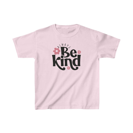 Be Kind - Flowers - Inspirational - Motivational - Kids Heavy Cotton Tee