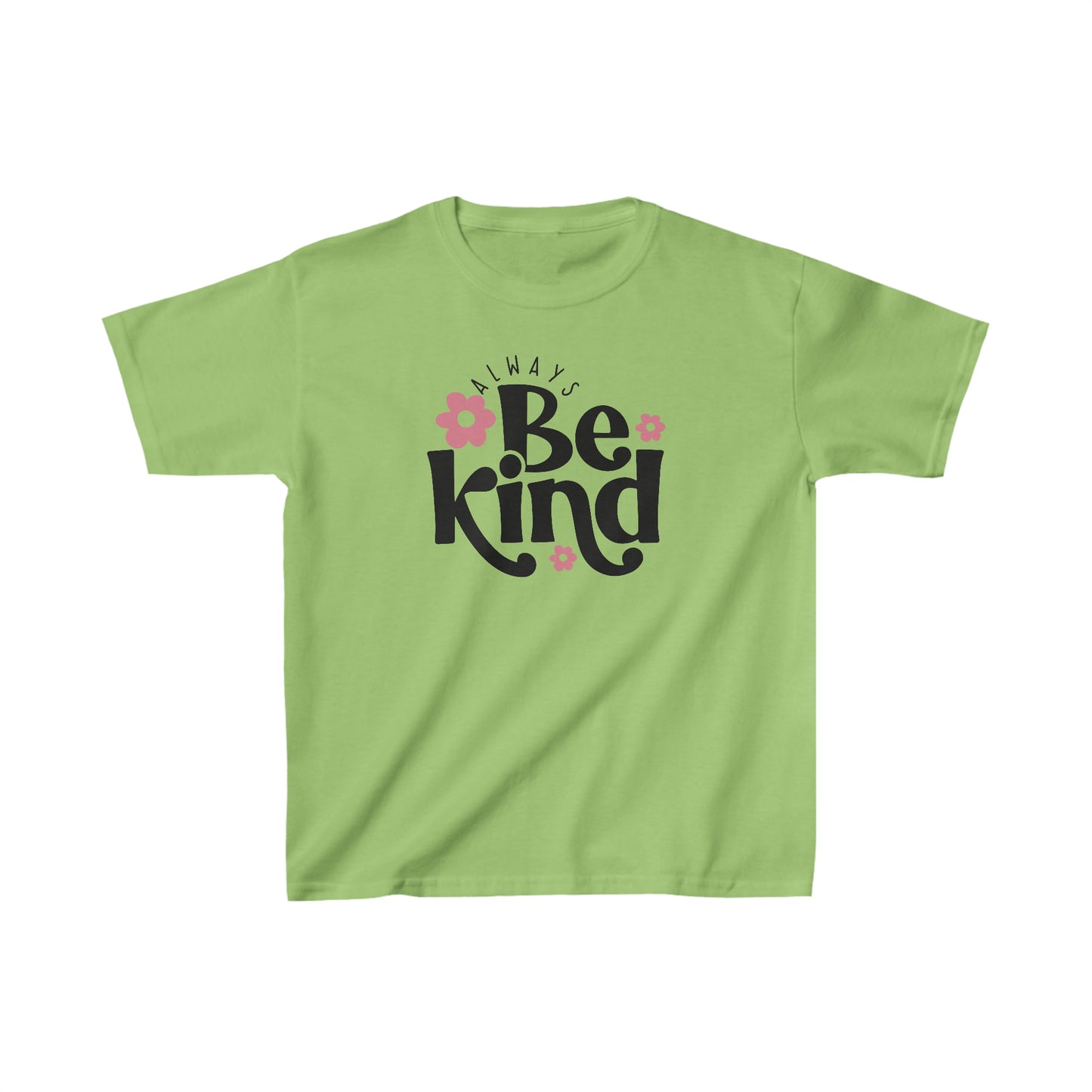 Be Kind - Flowers - Inspirational - Motivational - Kids Heavy Cotton Tee