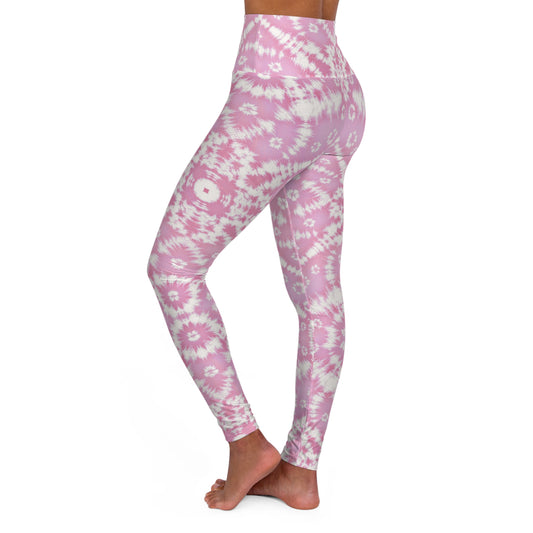 Pink Batik - High Waisted Yoga Leggings