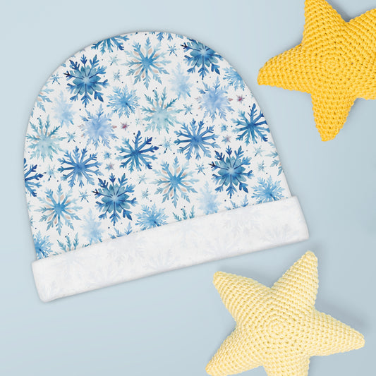 Watercolor Snowflakes - Super Cute - Baby Beanie