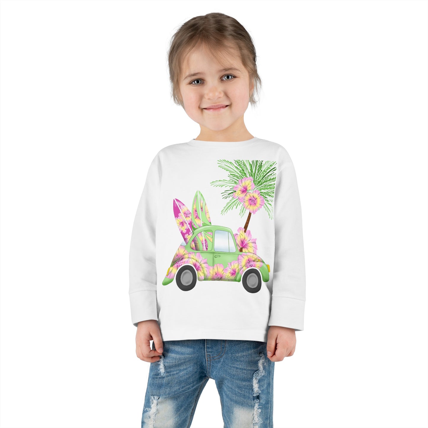 Surf's Up Green - Toddler Long Sleeve Tee
