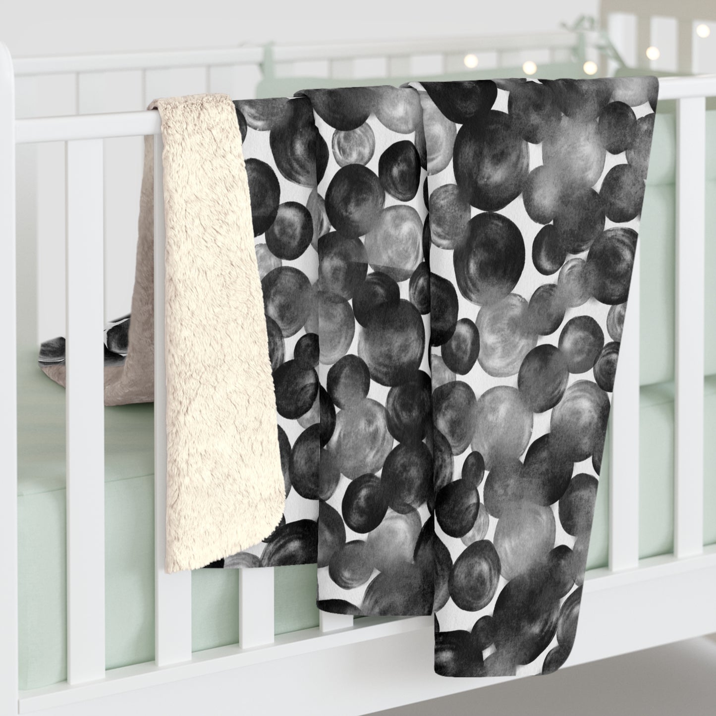 Black Watercolor 9 - Sherpa Fleece Blanket