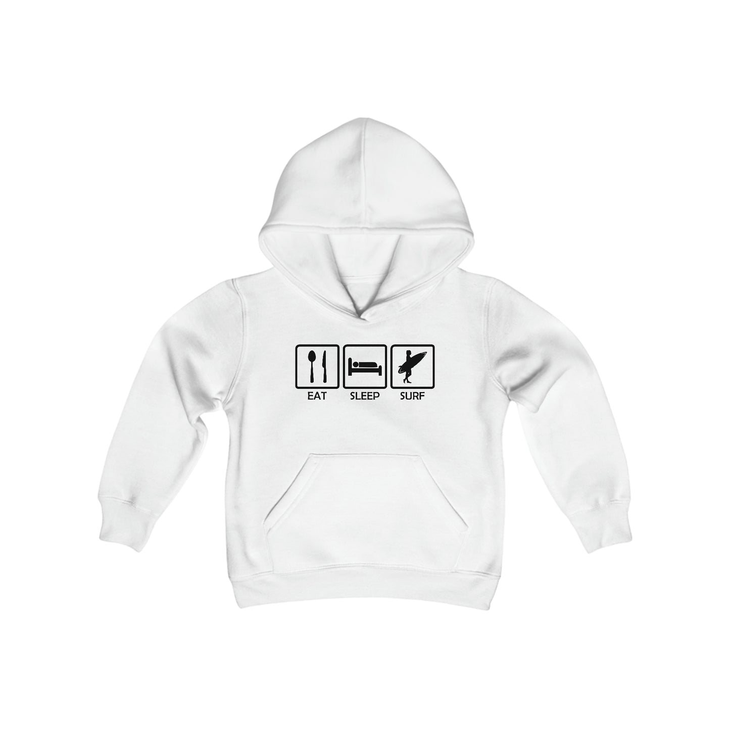 Eat, Sleep, Surf - Funny Surfing - Youth Heavy Blend Hooded Sweatshirt