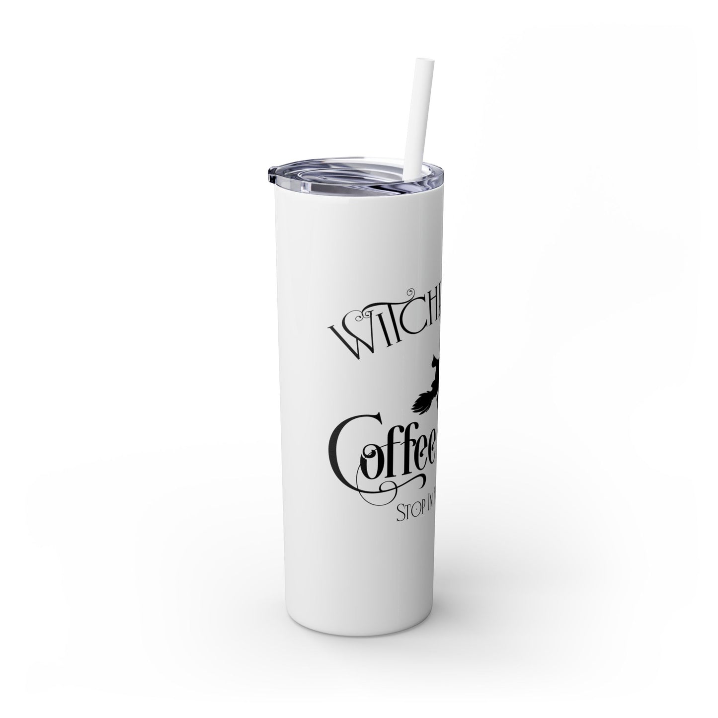Halloween - Witches Brew - Coffee House - Vintage - Skinny Tumbler with Straw, 20oz - Stainless Steel