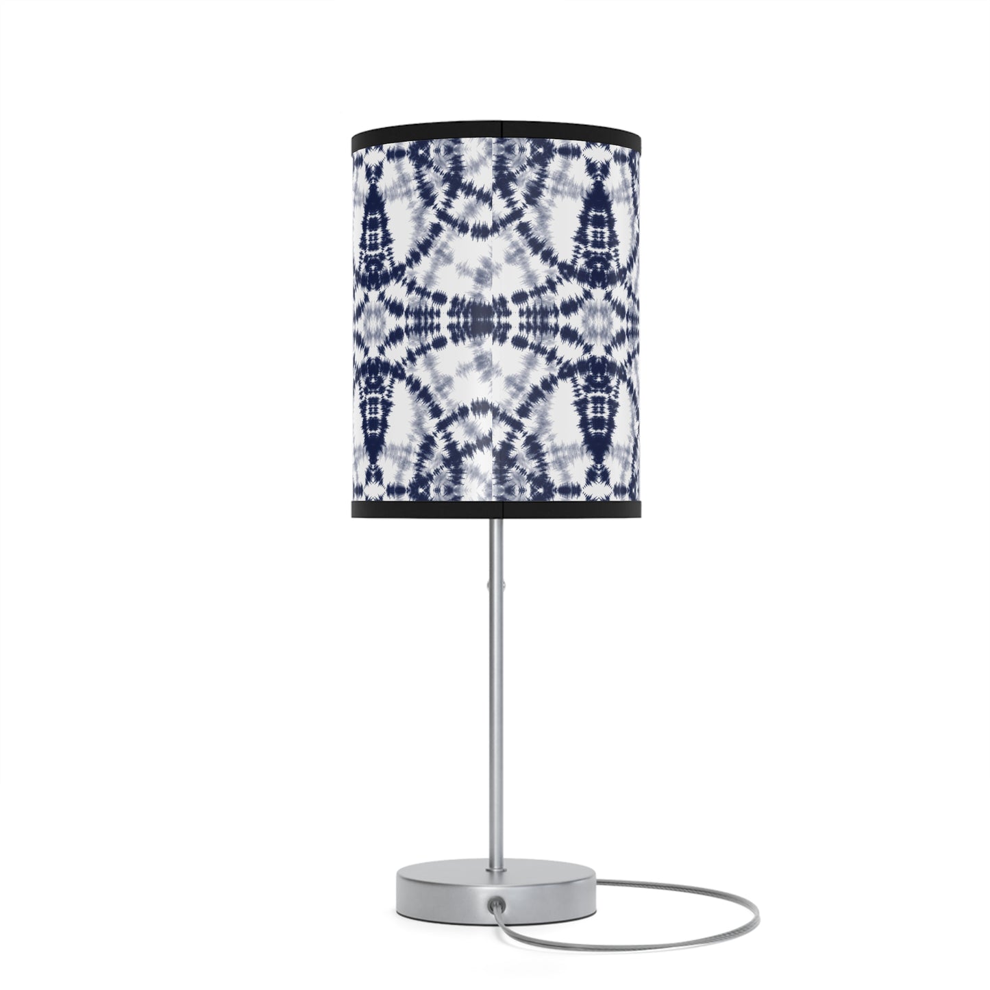 White and Navy Batik - Lamp on a Stand, US|CA plug